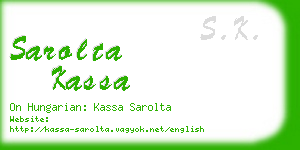 sarolta kassa business card